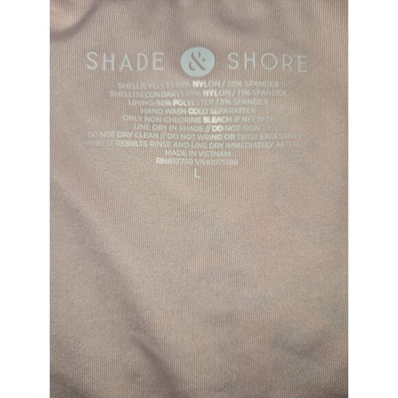 Shade & Shore Floral Print Bikini Bottoms With Striped Waistband Nylon/Spandex B - Picture 2 of 4